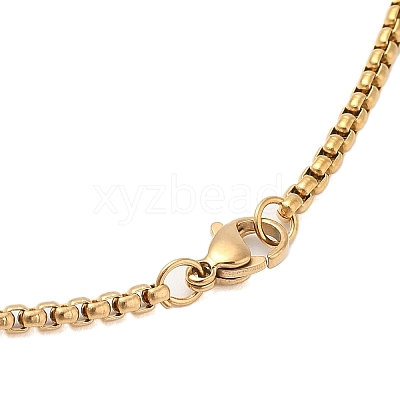 201 Stainless Steel Box Chain Hollow Christian Jesus Face Pendant Necklaces for Women Men NJEW-U005-06G-1