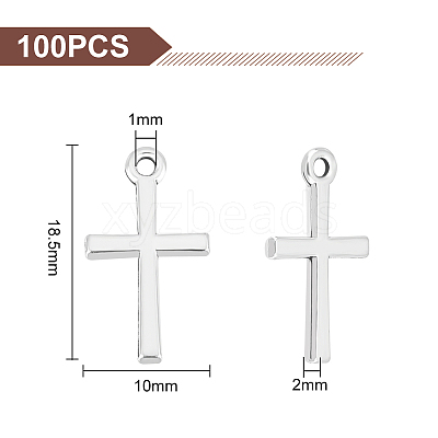 100PCS Cross Tibetan Style Alloy Pendants TIBEP-UN0001-10-1