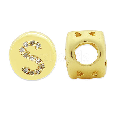 Brass Micro Pave Clear Cubic Zirconia Beads KK-T030-LA843-SX3-1