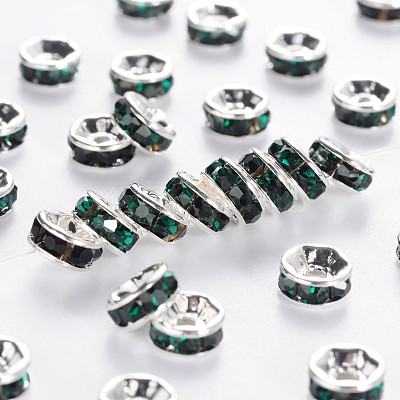 Brass Grade A Rhinestone Spacer Beads RSB036NF-12-1