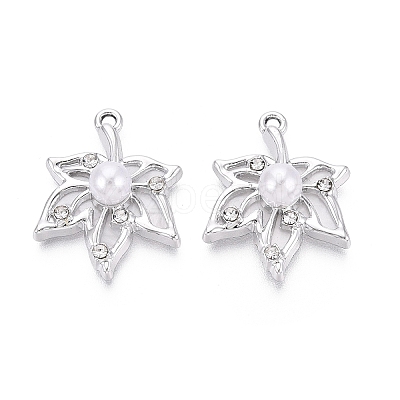 Alloy with ABS Imitation Pearl & Crystal Rhinestone & Acrylic Pendants PALLOY-Q466-04P-01-1