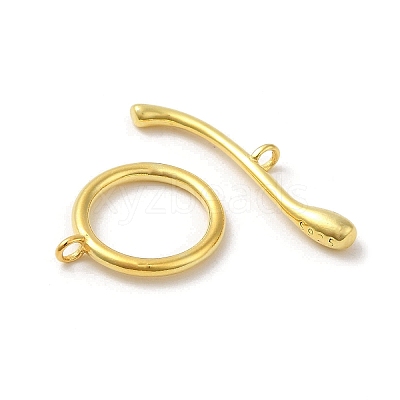 Rack Plating 925 Sterling Silver Toggle Clasps STER-G038-03G-1