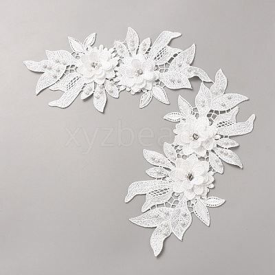 Polyester & Plastic Pearl & Rhinestone Ornament Accessories PATC-WH0008-104B-1