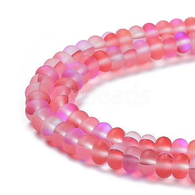 Frosted Transparent Glass Beads Strands X-FGLA-M002-01A-1