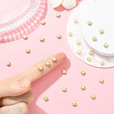 SHEGRACE Brass Clover Beads XGRPCU725-301G-1