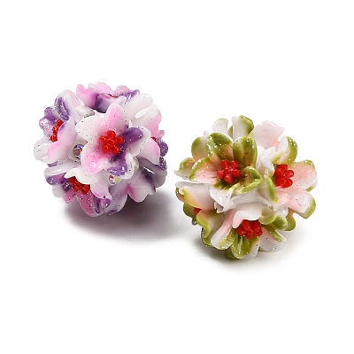 Polymer Clay Rhinestone Beads RESI-D015-04-1