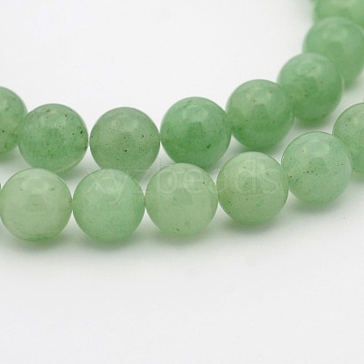 Natural Green Aventurine Round Bead Strands X-G-P070-37-4mm-1