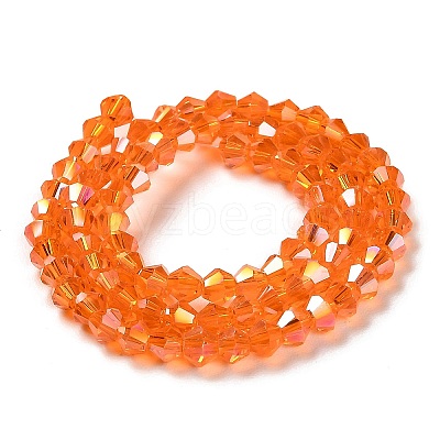 Transparent Electroplate Glass Beads Strands GLAA-F029-3mm-A11-1
