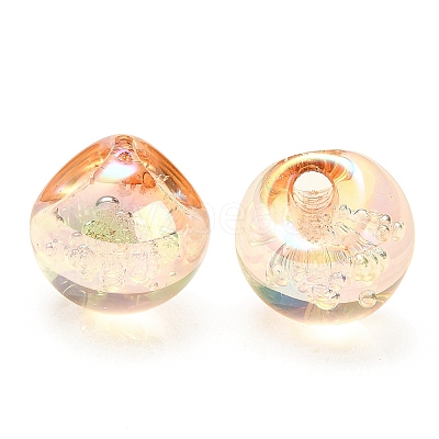 UV Plating Rainbow Iridescent Acrylic Beads X-OACR-G012-04B-1