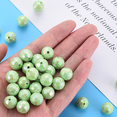 Opaque Acrylic Beads X-TACR-S154-10F-01-1