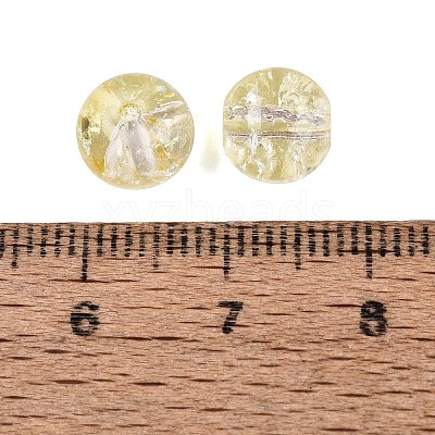 Transparent Spray Painting Crackle Glass Beads GLAA-L046-01B-10-1