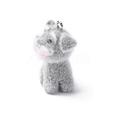 Animal Flocking Opaque Resin Pendants RESI-A050-06A-1