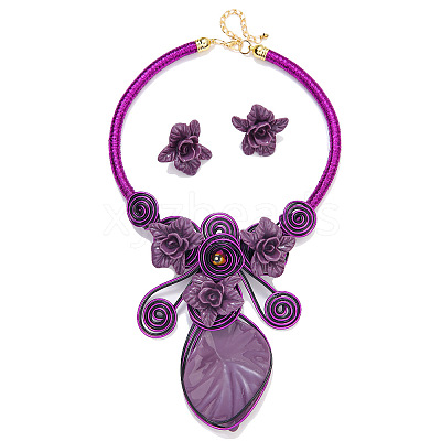Alloy Aluminum and Acrylic Resin Jewelry Sets FS-WGFFF05-01-1