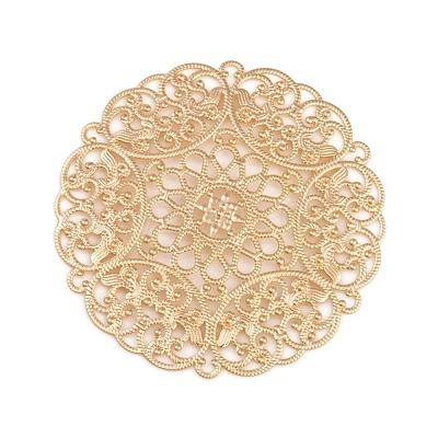 Brass Large Flower Filigree Findings KK-L056-01G-1