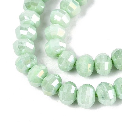 Anti-Tarnish Electroplate Glass Beads Strands GLAA-T025-8mm-19F-1