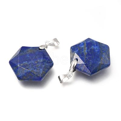 Faceted Natural Lapis Lazuli Pendants G-F340-03B-1