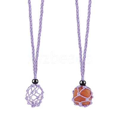 Braided Waxed Cotton Thread Cords Macrame Pouch Necklace Making AJEW-SW00022-06-1