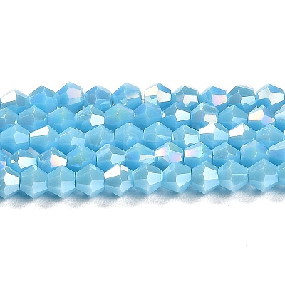 Opaque Solid Color Electroplate Glass Beads Strands GLAA-F029-P4mm-A12-1