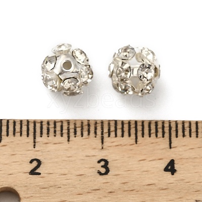 7mm Brass Rhinestone Beads X1-KK-S519-01B-S-1