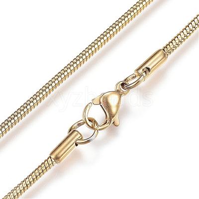 304 Stainless Steel Snake Chain Necklaces NJEW-D285-03G-1