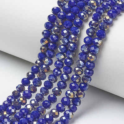 Electroplate Opaque Glass Beads Strands EGLA-A034-P4mm-H13-1