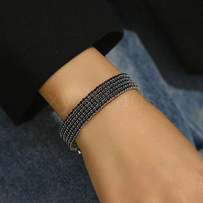 Platinum Brass Multi Layer Wrap Bracelets RM1445-5-1