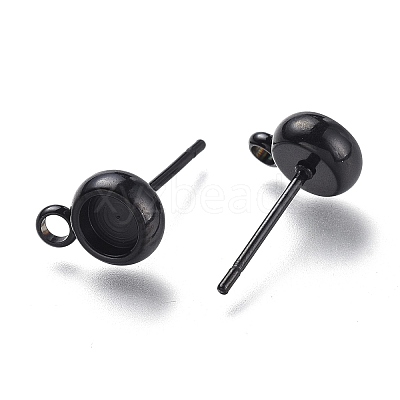 304 Stainless Steel Stud Earring Settings STAS-I161-01A-B-1