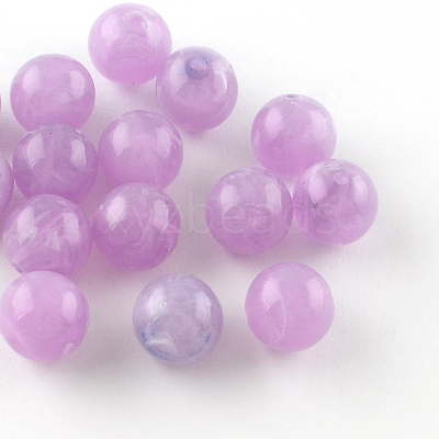 Round Imitation Gemstone Acrylic Beads OACR-R029-6mm-18-1