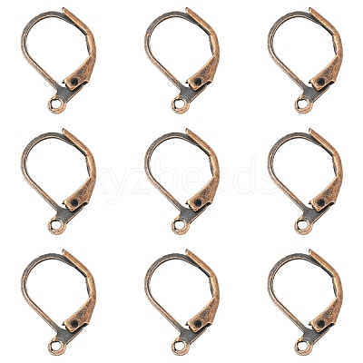 100Pcs Brass Leverback Earring Findings KK-YW0003-37R-1