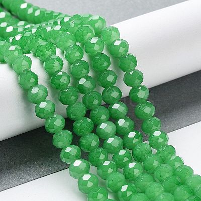 Baking Paint Imitation Jade Glass Bead Strands DGLA-A034-J6MM-A10-1