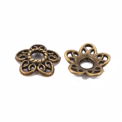 Tibetan Style Alloy Bead Caps K0P34071-1