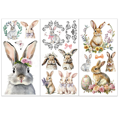 3 Sheets 3 Styles PVC Waterproof Decorative Stickers DIY-WH0404-530-1