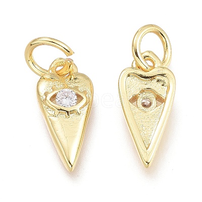 Brass Micro Pave Cubic Zirconia Pendants KK-P187-15A-G-1