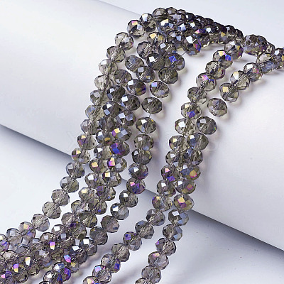 Electroplate Transparent Glass Beads Strands EGLA-A034-T4mm-F11-1