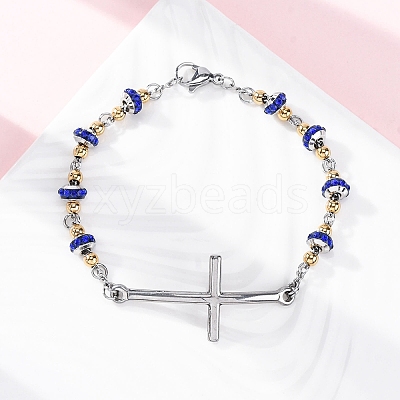 201 Stainless Steel Link Chain Bracelets BJEW-A032-01GP-02-1
