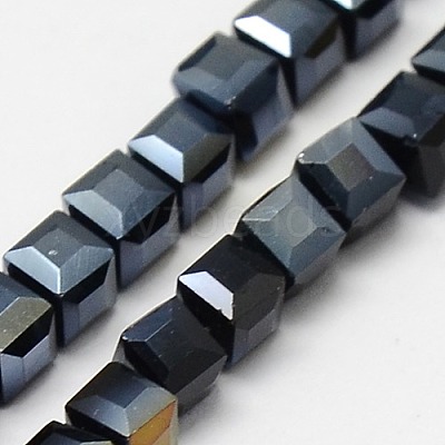 Electroplate Glass Bead Strands EGLA-J028-6x6mm-AB12-1