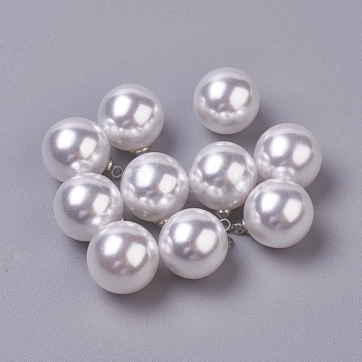 Resin Imitation Pearl Pendants RESI-WH0008-17A-1