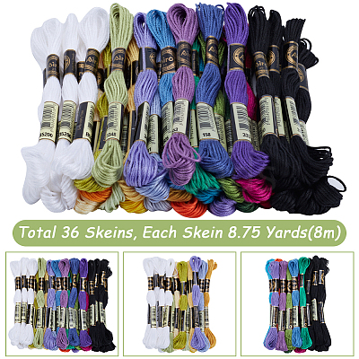 3 Sets 3 Style 6-Ply Polyester Embroidery Floss OCOR-GF0003-41C-1