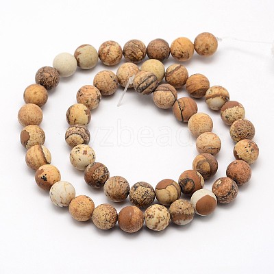 Natural Picture Jasper Beads Strands G-D686-4mm-1