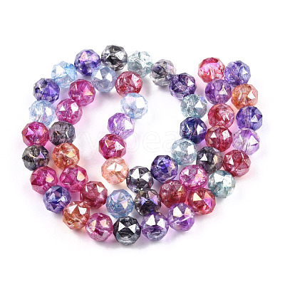 Transparent Electroplate Glass Beads Strands EGLA-N006-077I-1