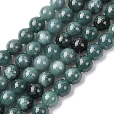 Natural Blue Jade Beads Strands G-H341-6mm-02-1