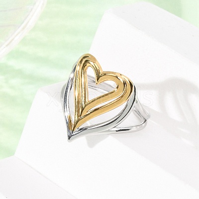 304 Stainless Steel Open Cuff Rings for Women RJEW-K321-01A-1