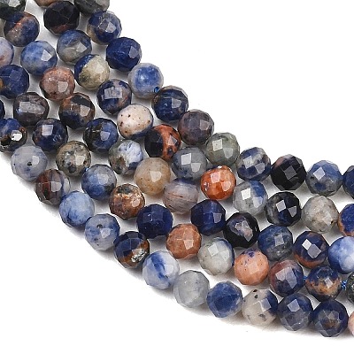 Natural Sodalite Beads Strands G-Z163-C02-4mm-1