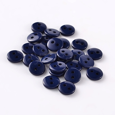 2-Hole Flat Round Resin Sewing Buttons for Costume Design BUTT-E119-24L-11-1