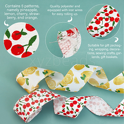 5 Colors Polyester Ribbon OCOR-NB0001-33-1