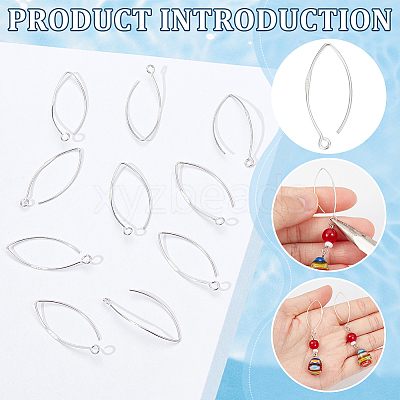 5 Pairs 925 Sterling Silver Earring Hooks STER-BC0002-22B-1