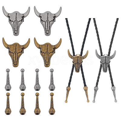 12Pcs 2 Colors Zinc Alloy Bolo Tie Slide Clasps FIND-ME0003-47-1