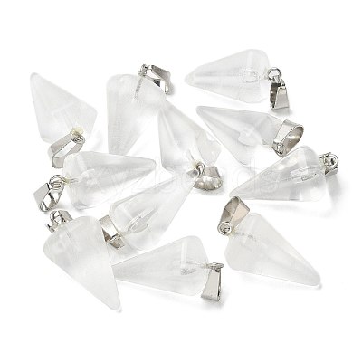 White Watermelon Stone Glass Pendants G-B127-13P-04-1