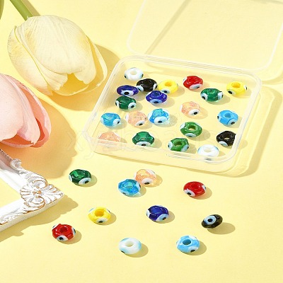30Pcs Handmade Evil Eye Lampwork Beads LAMP-FS0001-24-1