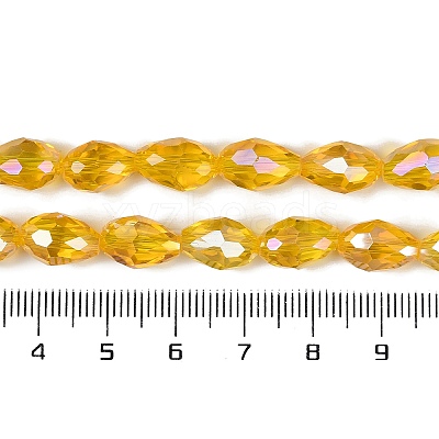 Transparent Electroplate Glass Beads Strands EGLA-N013-T8mm-B04-1